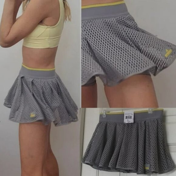 NWT Adidas Stella McCartney Laser tennis skort skirt M Medium gray - Picture 1 of 14